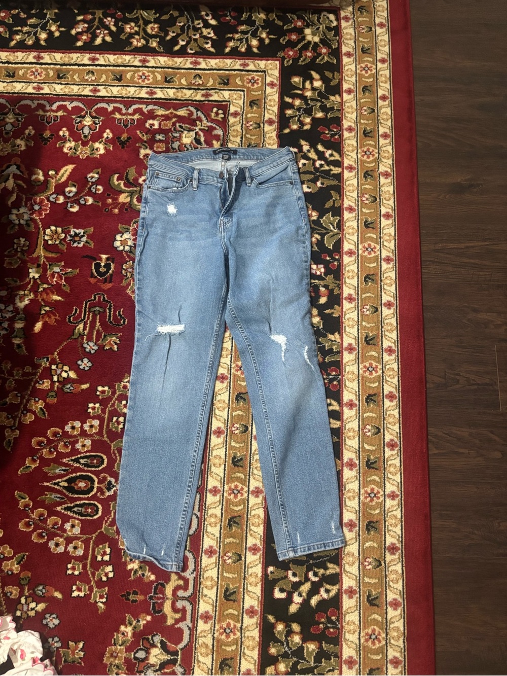 Calvin Klein Jeans Light Blue Straight-Leg Distressed Jeans